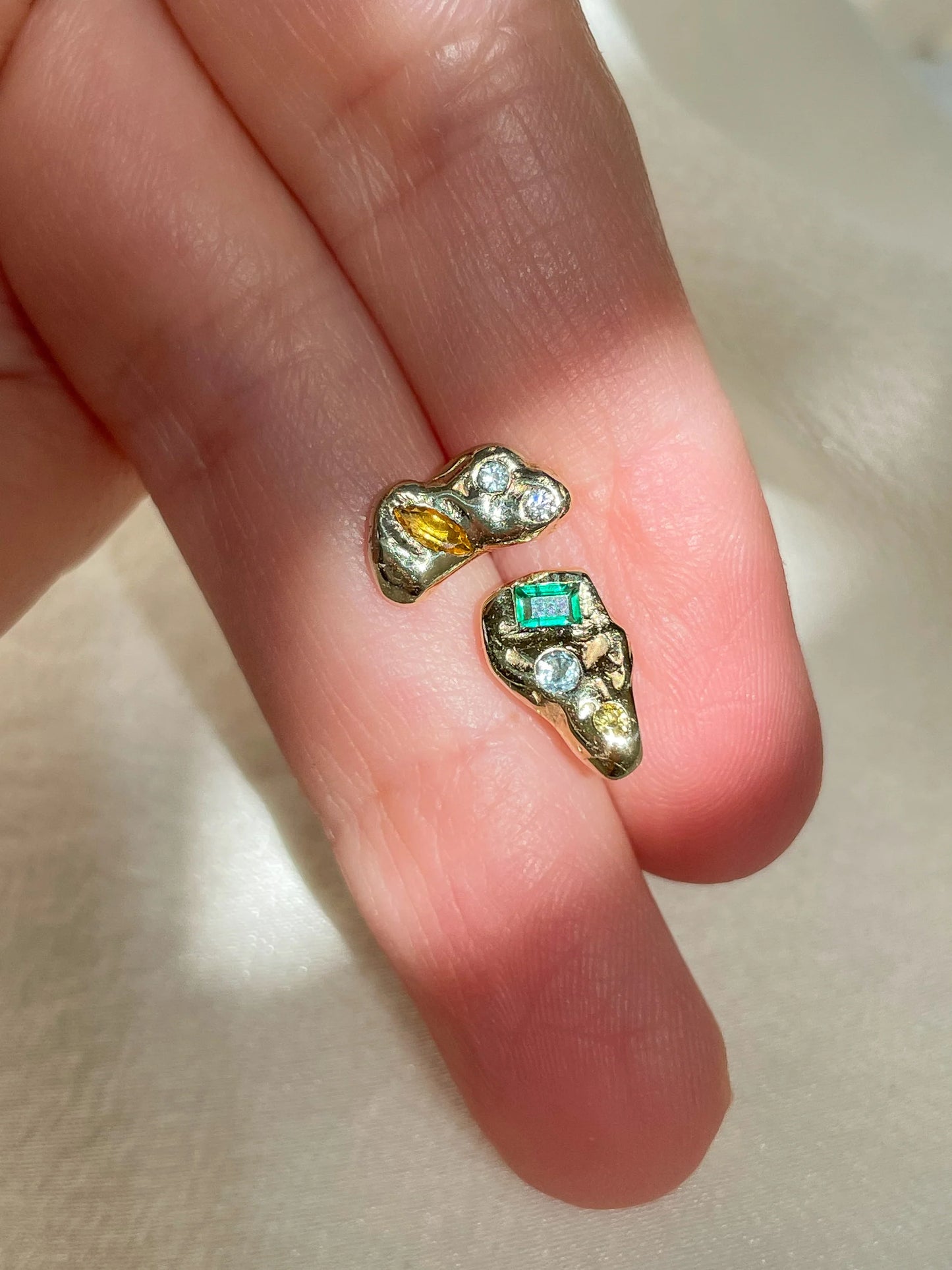 vert vitrail stud earrings