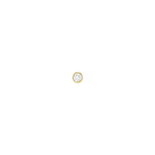 natural diamond bezel flat-back stud earring - single