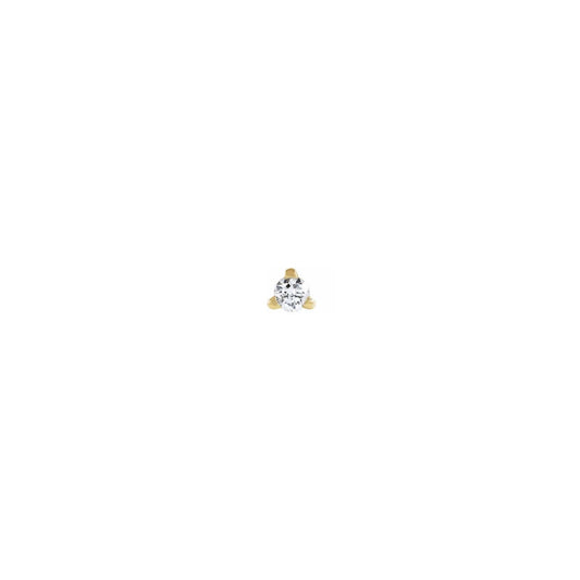 natural diamond prong flat-back stud earring - single