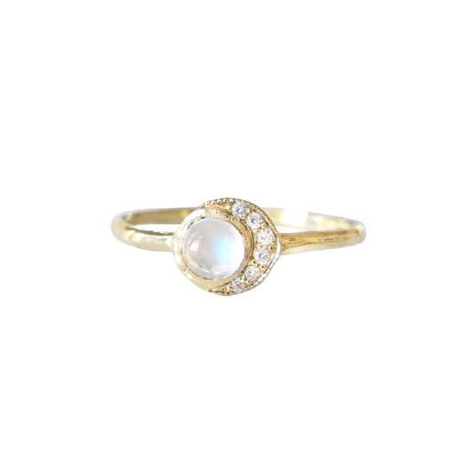 baby moon ring - moonstone