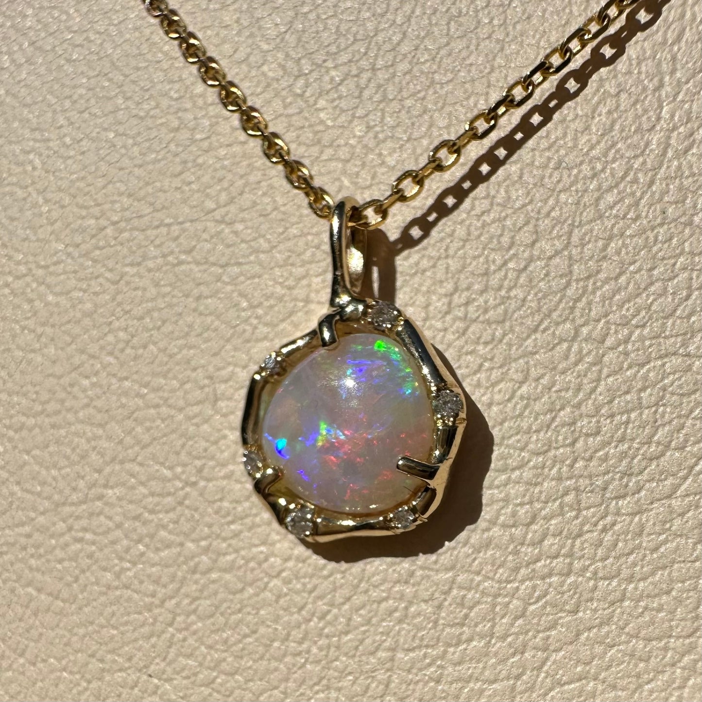 cosmic light necklace - australian opal