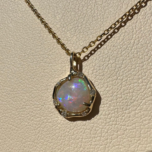 cosmic light necklace - australian opal