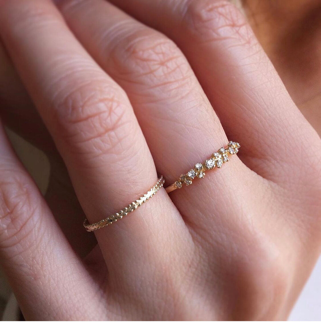 cluster garland ring - natural diamond