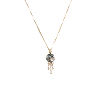 smoky tourmaline & dangling diamonds jellyfish necklace