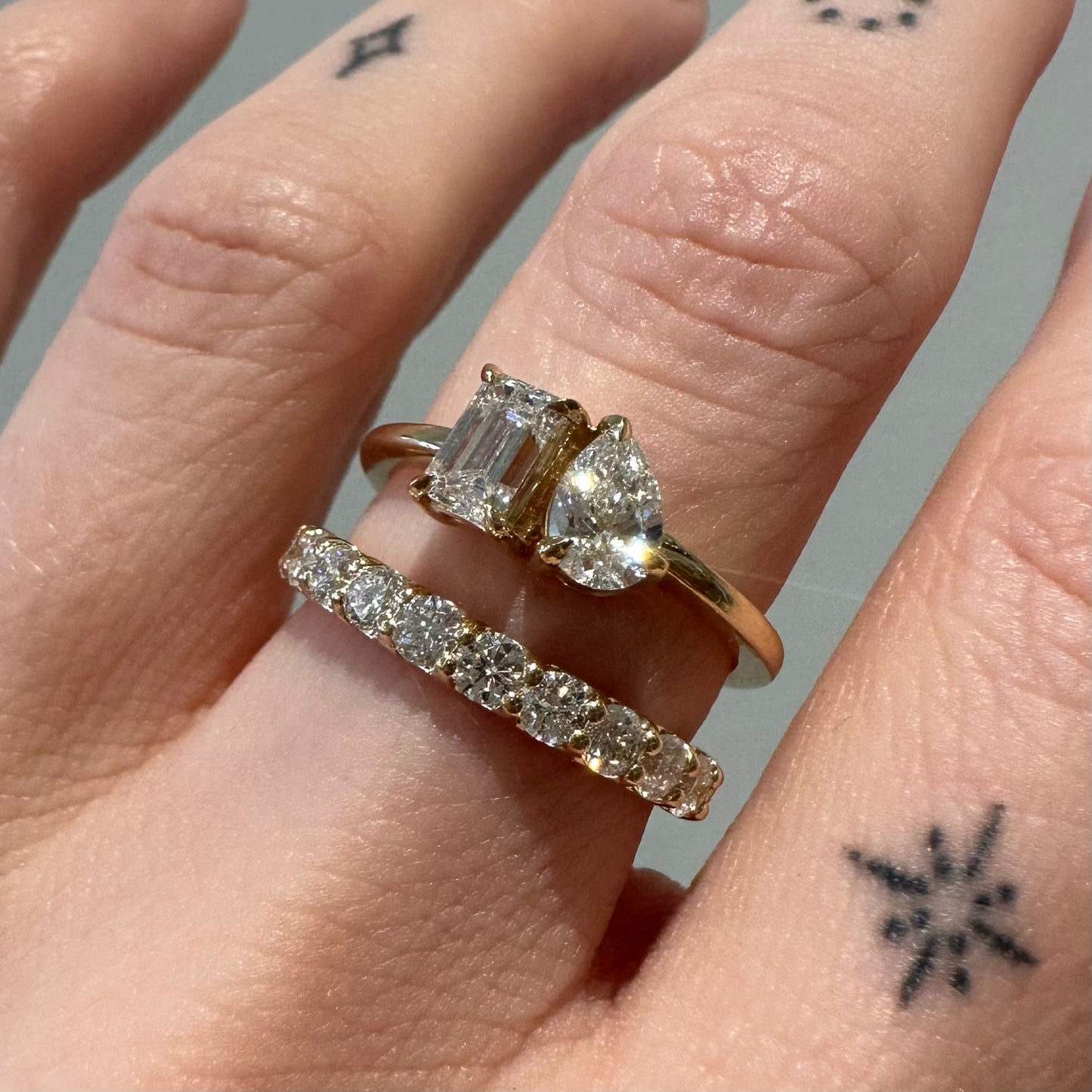 'toi et moi' ring - grown diamond