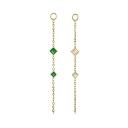 métier / double princess gemstone chain plaque charm - single