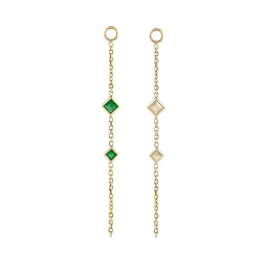 métier / double princess gemstone chain plaque charm - single