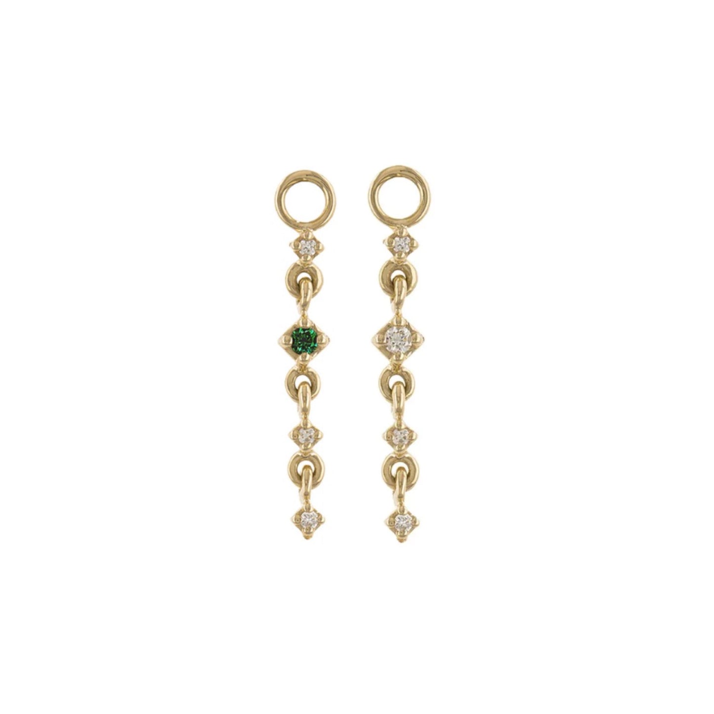 métier / petite short gemstone drop plaque charm - single