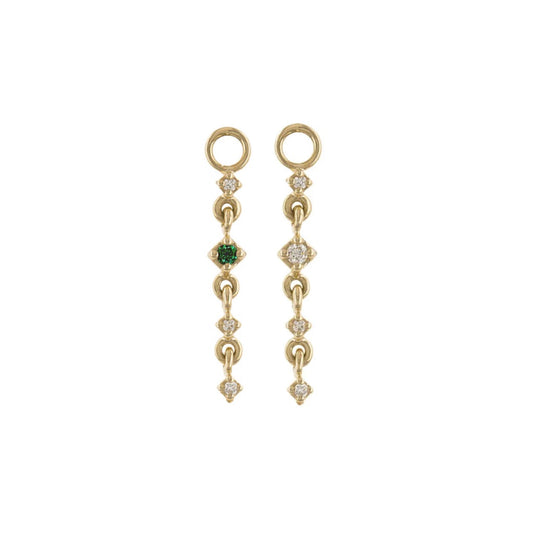 métier / petite short gemstone drop plaque charm - single