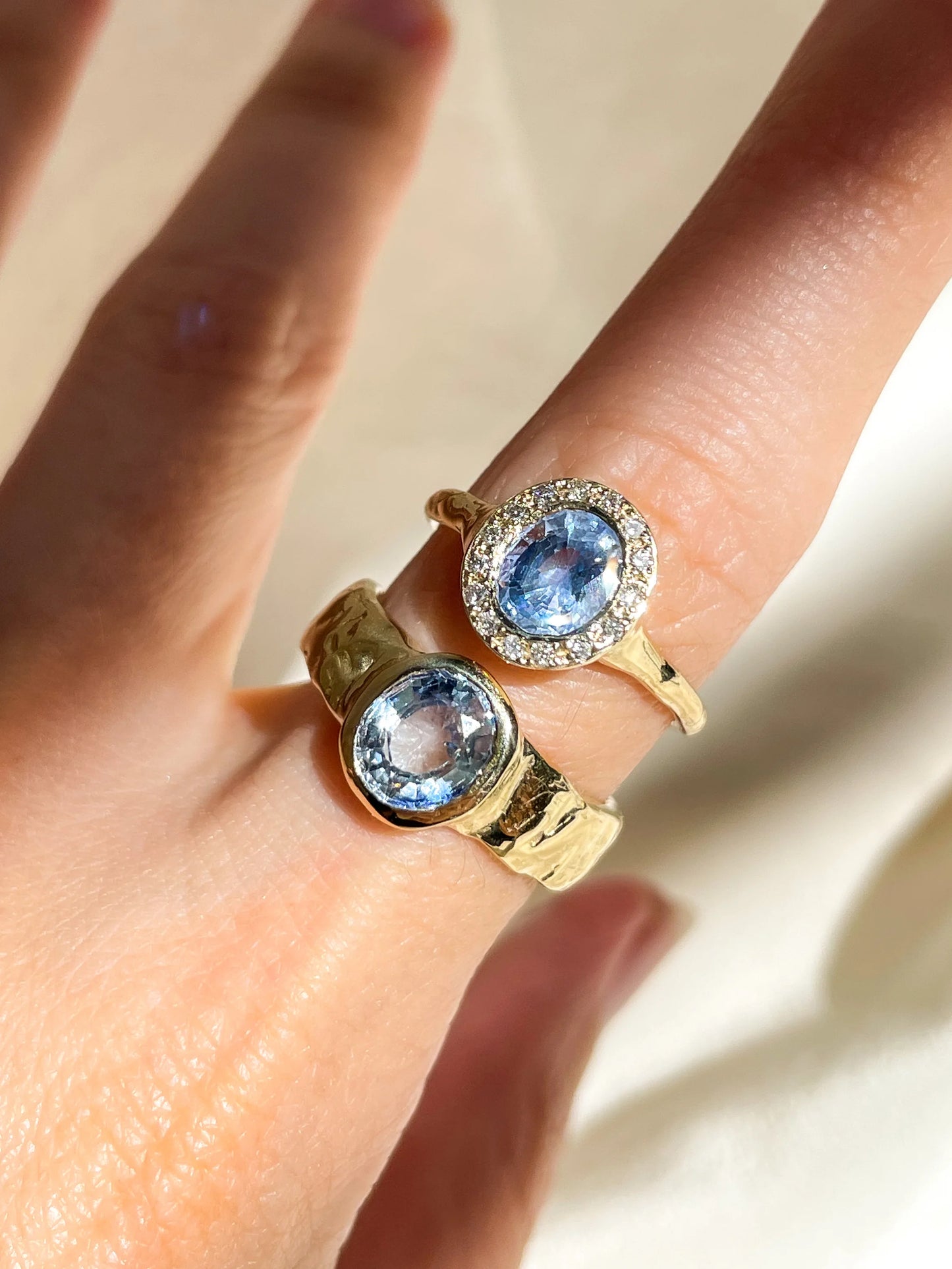 periwinkle sapphire halo ring