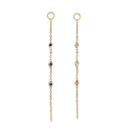 métier / triple round gemstone chain plaque charm - single