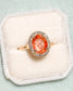 sunstone halo ring - natural diamond