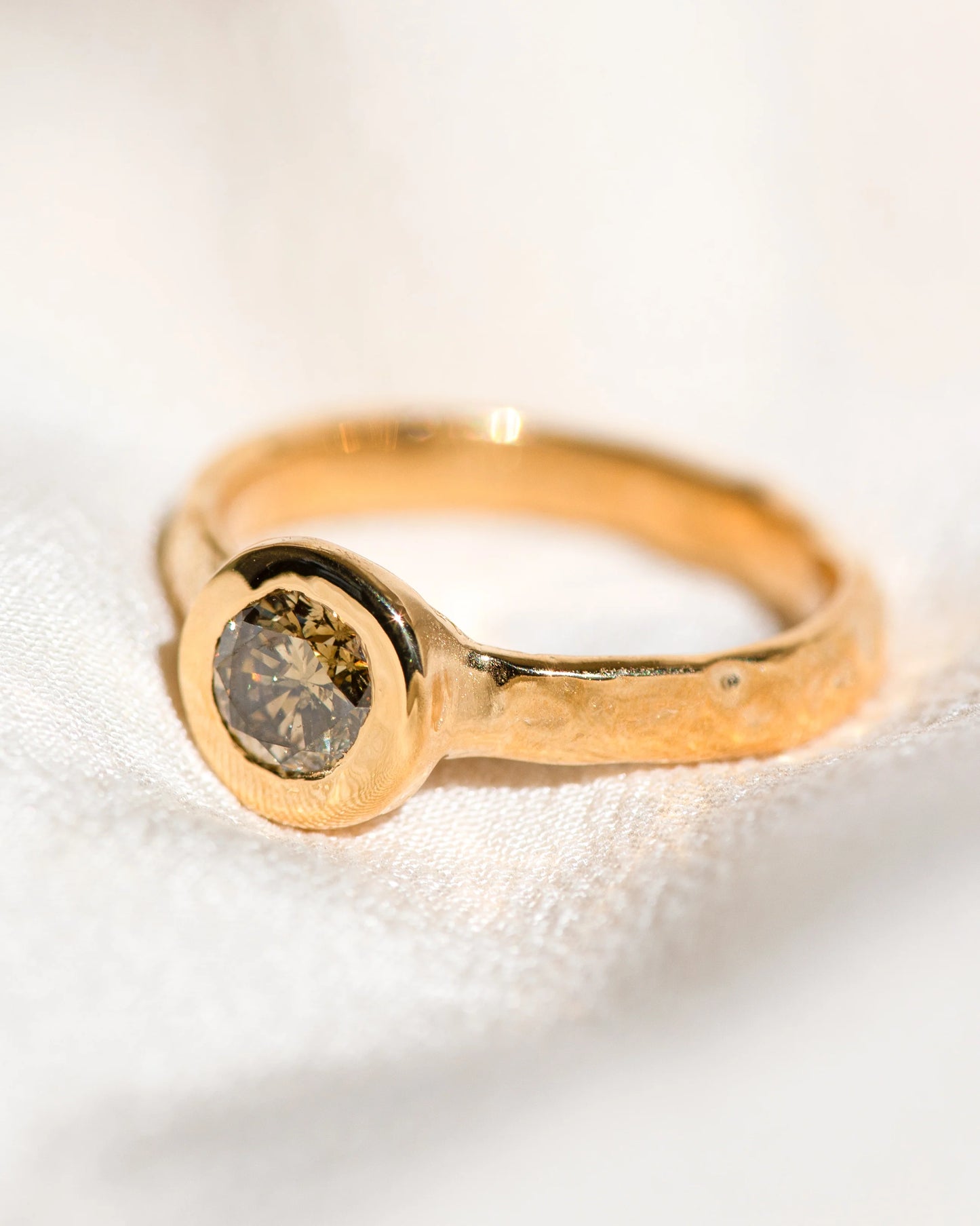 22k champagne diamond ring