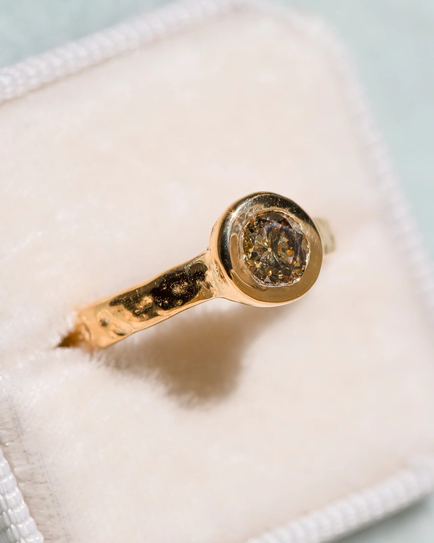22k champagne diamond ring