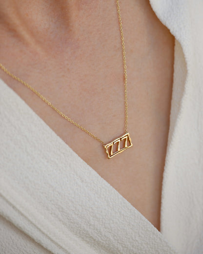 angel number pendant necklace - 777
