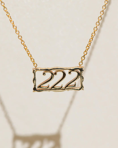 angel number pendant necklace - 222