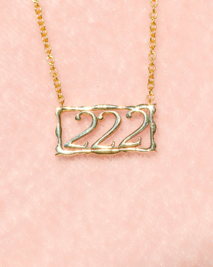 angel number pendant necklace - 222
