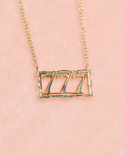 angel number pendant necklace - 777