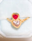 love on top of love ring II - morganite + ruby