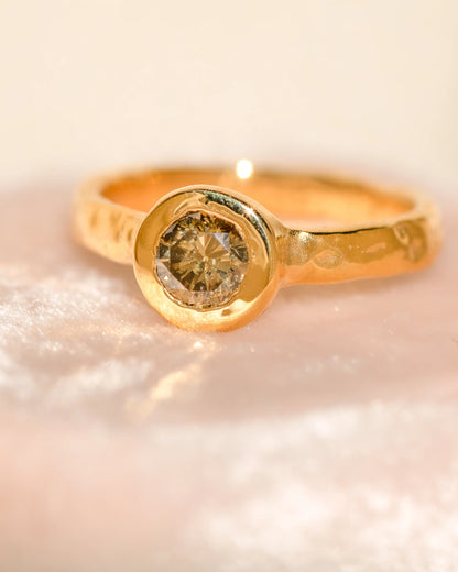 22k champagne diamond ring