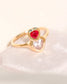 love on top of love ring II - morganite + ruby