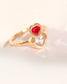love on top of love ring II - morganite + ruby