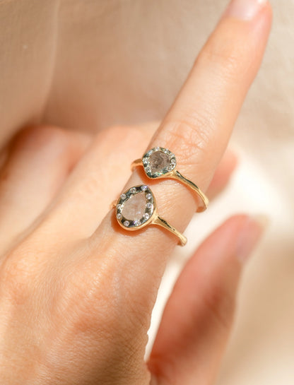 la poire ring - natural diamond