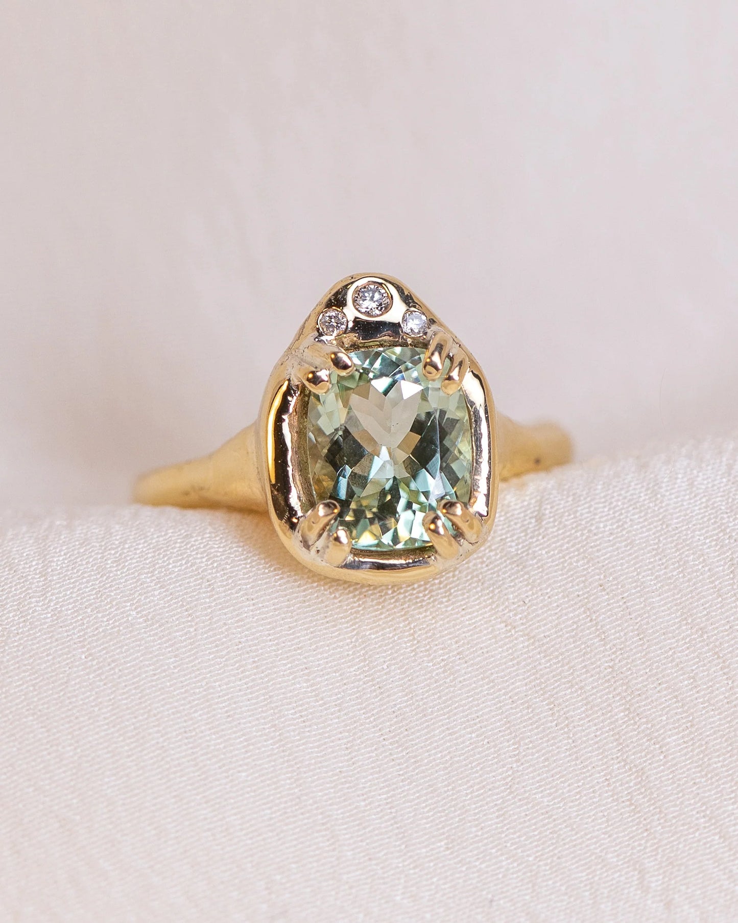 high priestess mint tourmaline ring