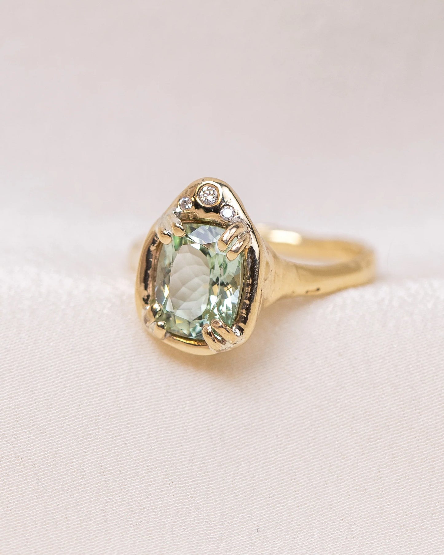 high priestess mint tourmaline ring