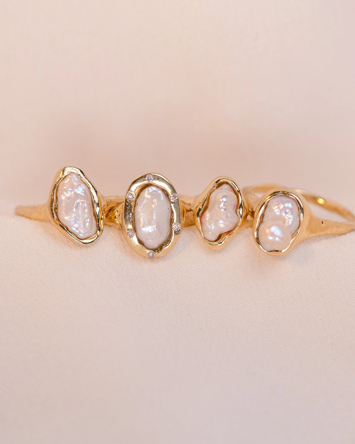 mother pearl diamond ring