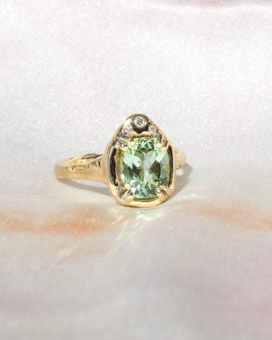 high priestess mint tourmaline ring