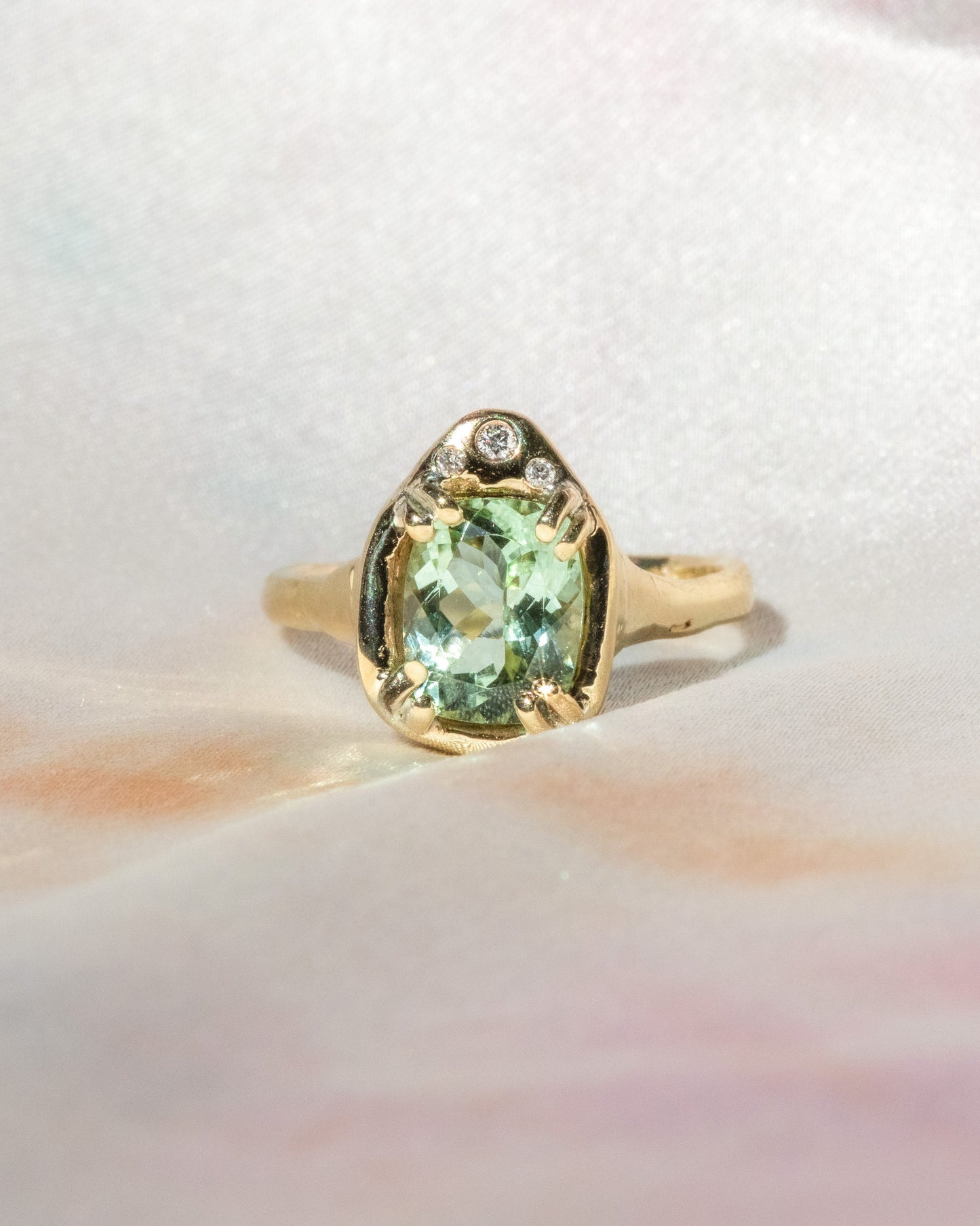 high priestess mint tourmaline ring