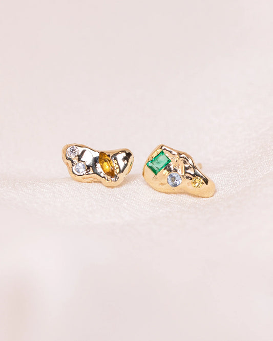 vert vitrail stud earrings