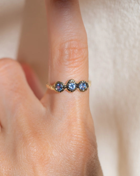 sacré trois ring band - sapphire