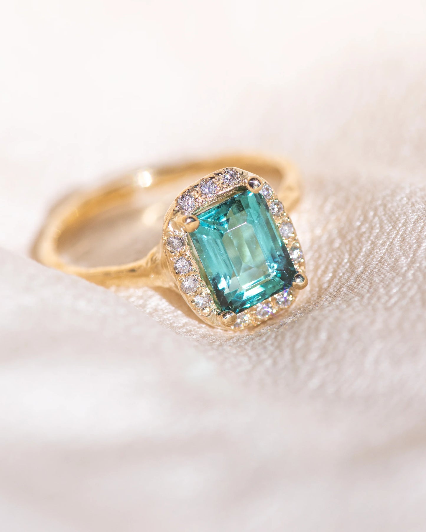 illuminée tourmaline halo ring