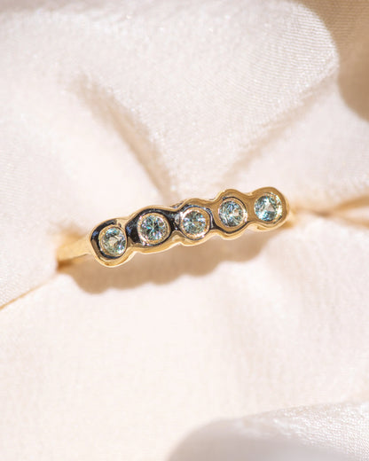 baby cathédrale ring band - green sapphire