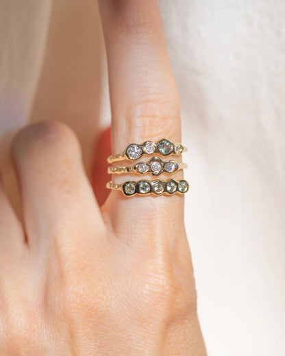 baby cathédrale ring band - green sapphire