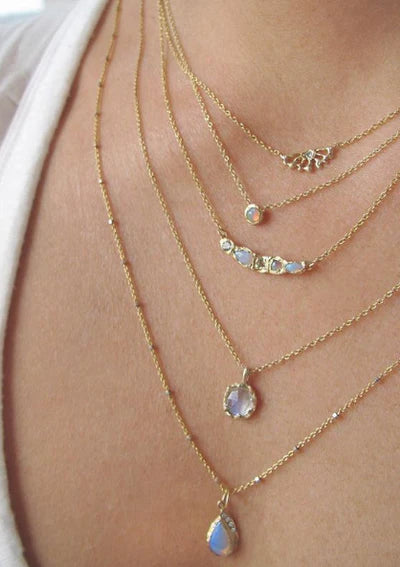 journey treasure mermaid necklace - aquamarine + opal