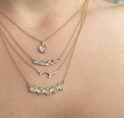 journey treasure mermaid necklace - aquamarine + opal