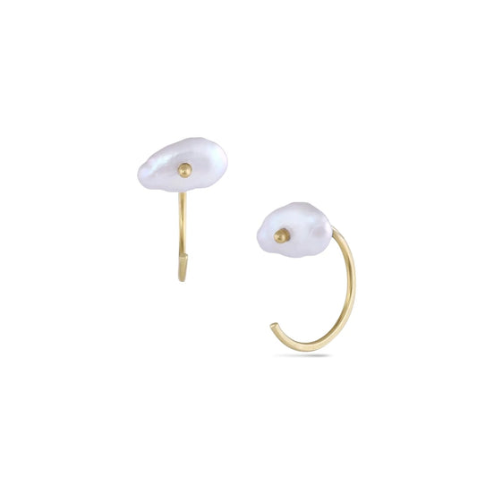 lagniappe pearl huggie earrings