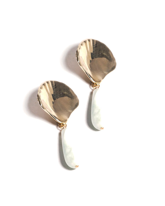 lalo shell drop earrings - light blue celestite