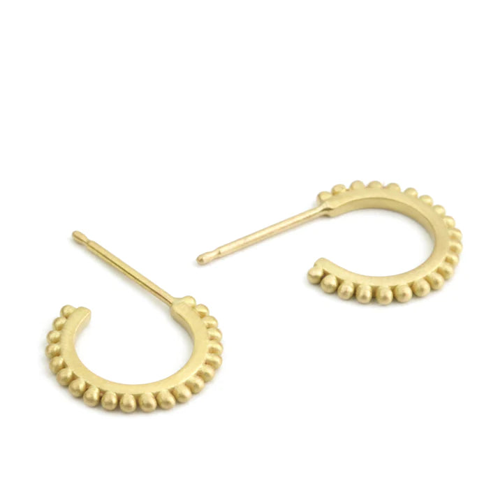 city hoop earrings - granulated