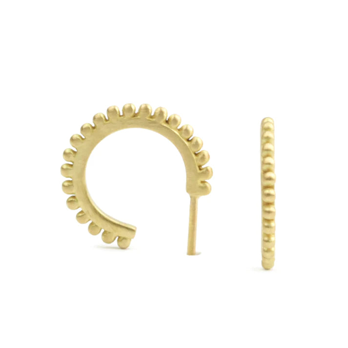 city hoop earrings - granulated