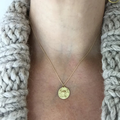 zodiac medal pendant - taurus