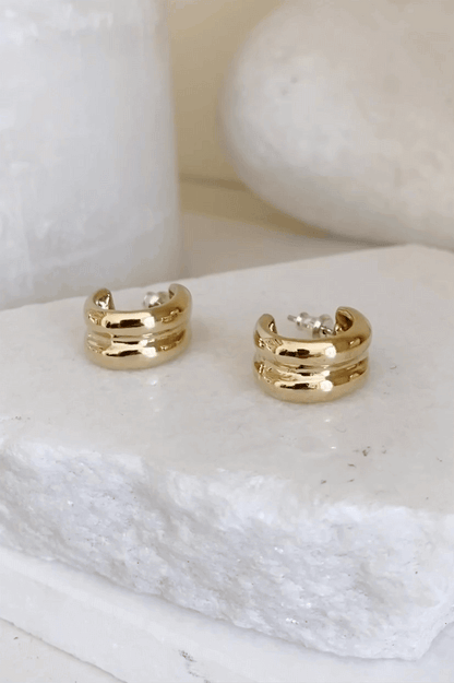 mini double bulle hoop earrings