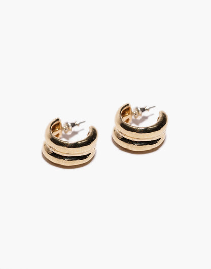 mini double bulle hoop earrings