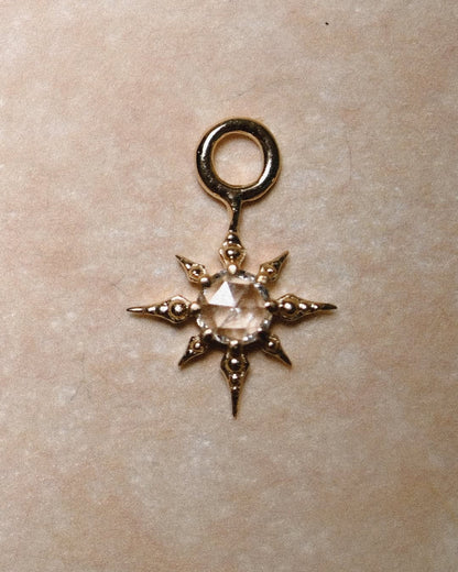 métier / mini astra rose cut diamond star plaque charm - single