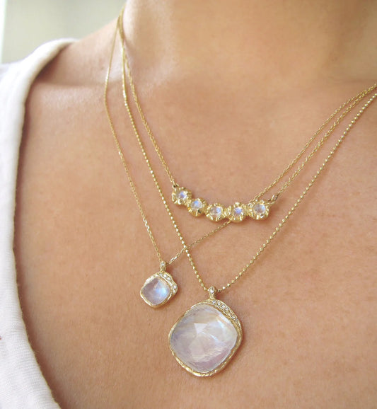 mini cove necklace - moonstone