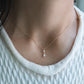 two stone bar necklace - natural diamond