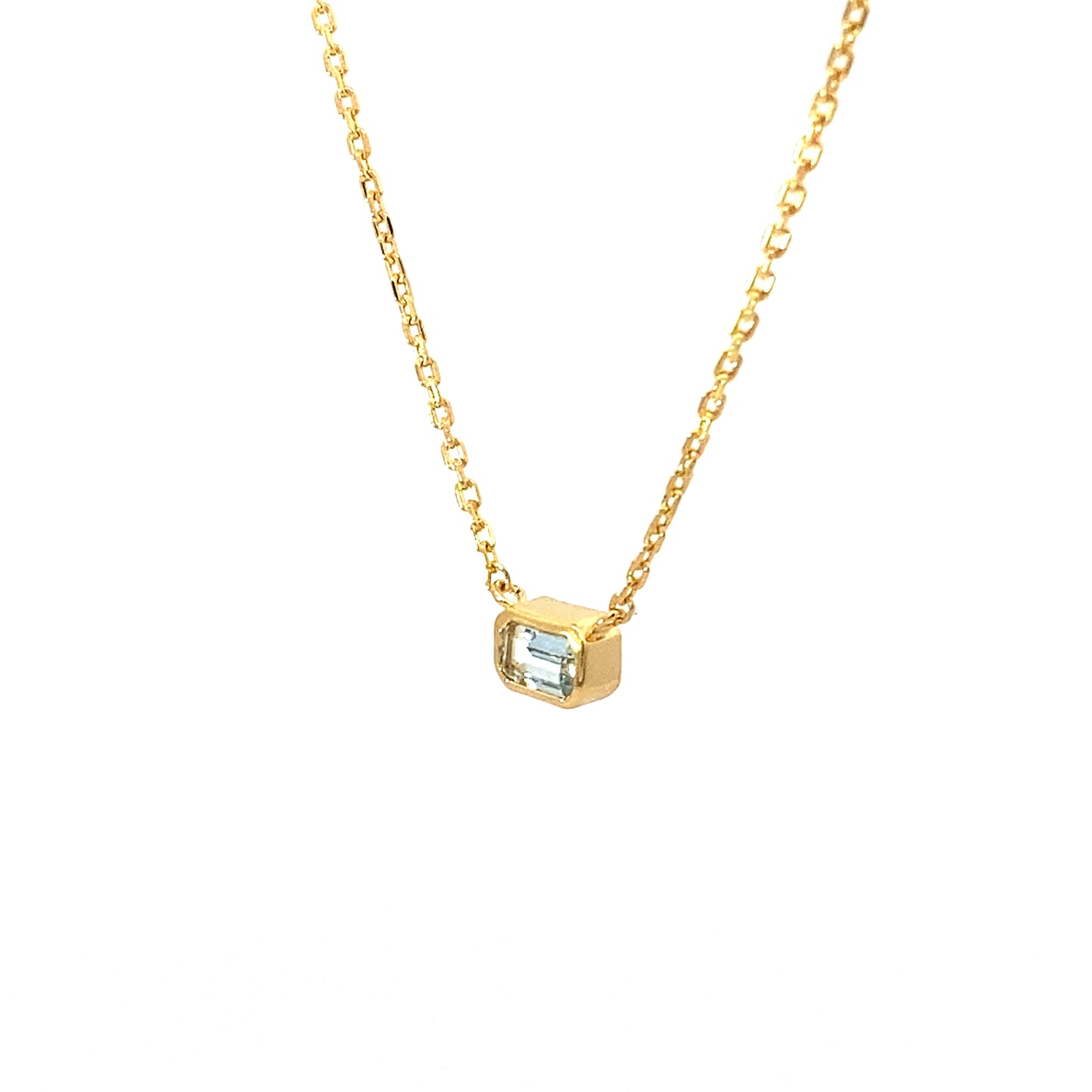 octagon necklace - aquamarine